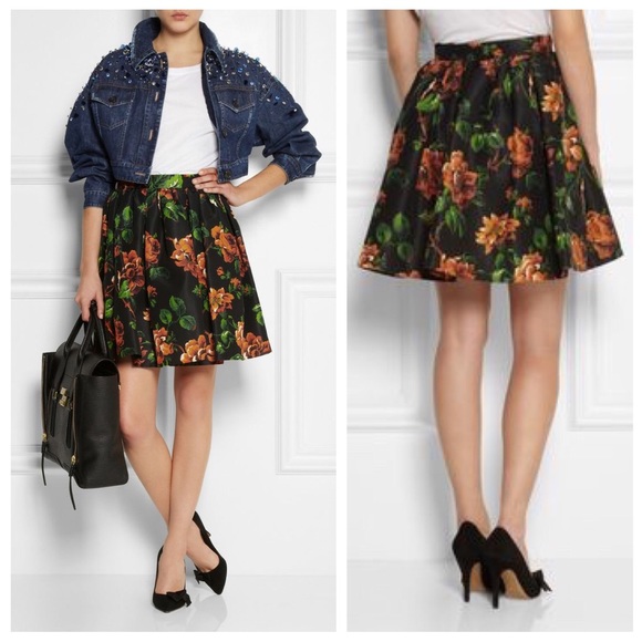 Miu Miu Floral Silk Faille Mini Skirt ASO Mindy - Picture 7 of 8